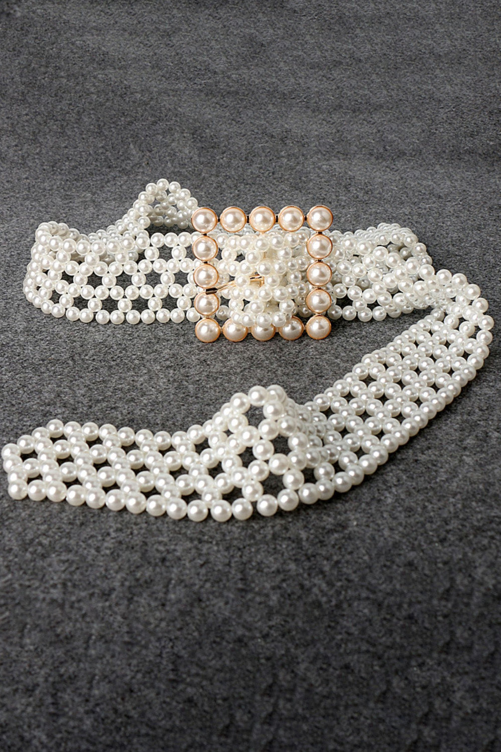 Honeybee Mumford's white Buckle Pearl Belt