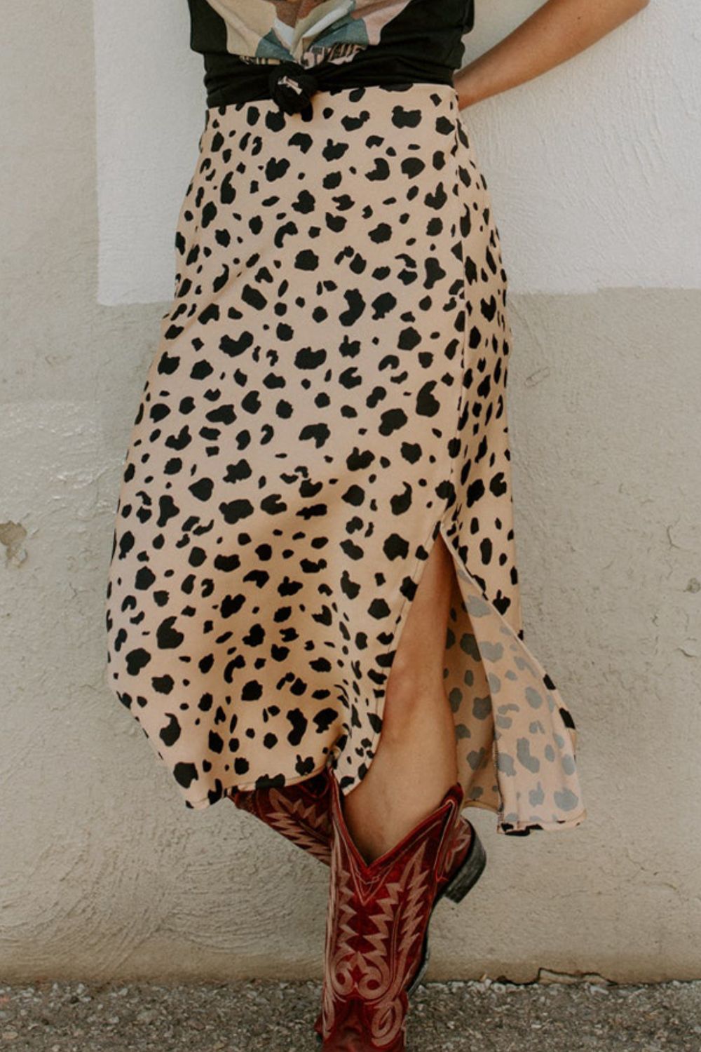 Honeybee Mumford's Slit Printed Midi Skirt