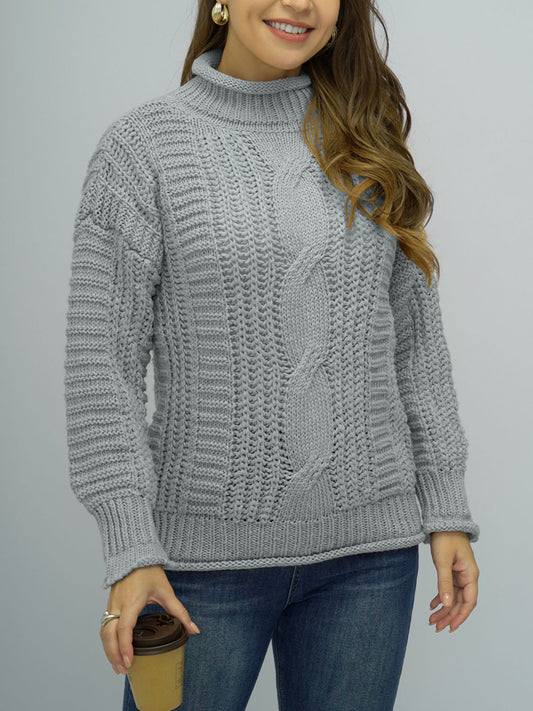 Honeybee Mumford's Cable-Knit Mock Neck Sweater