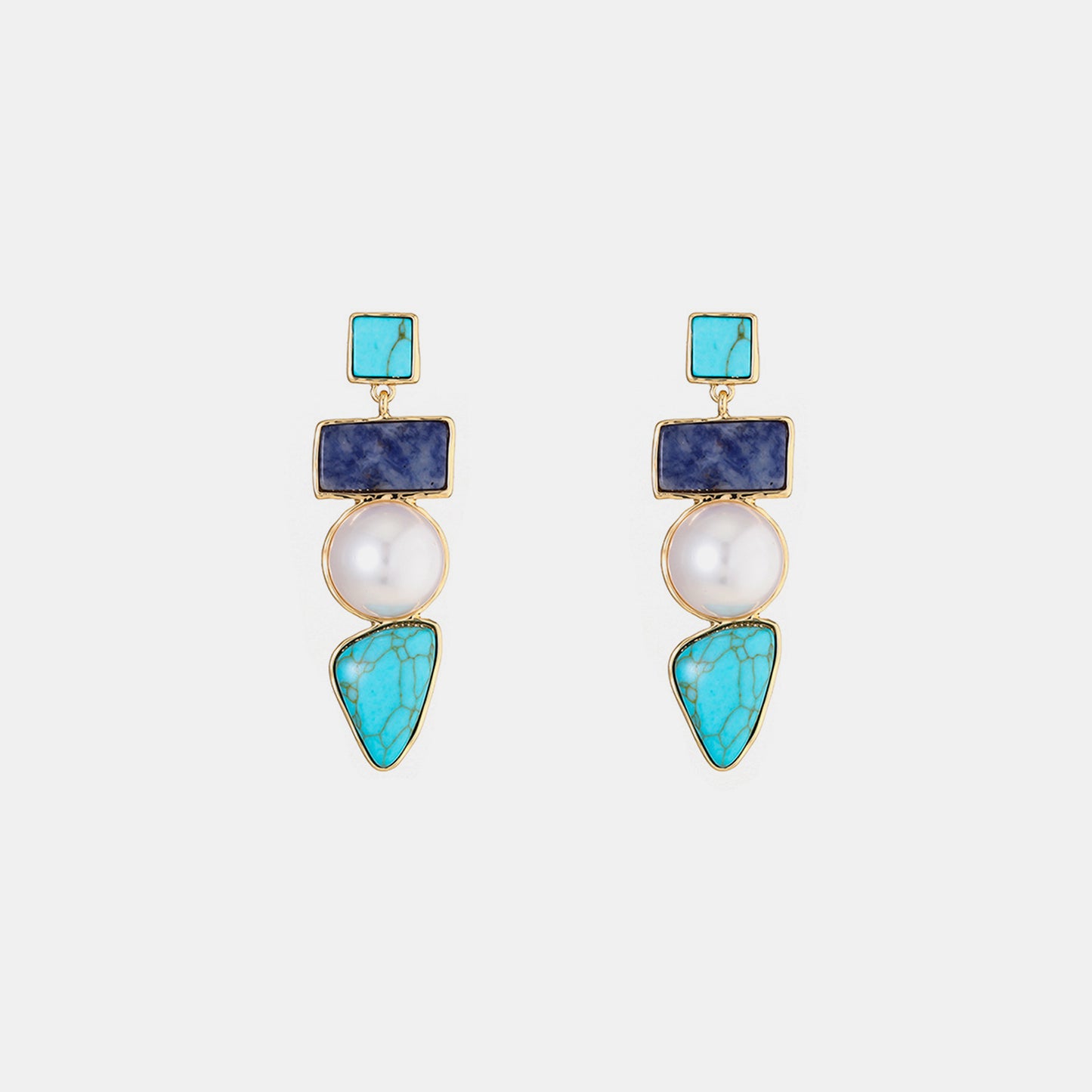 honeybee Mumford's Geometric Gemstone Alloy Earrings