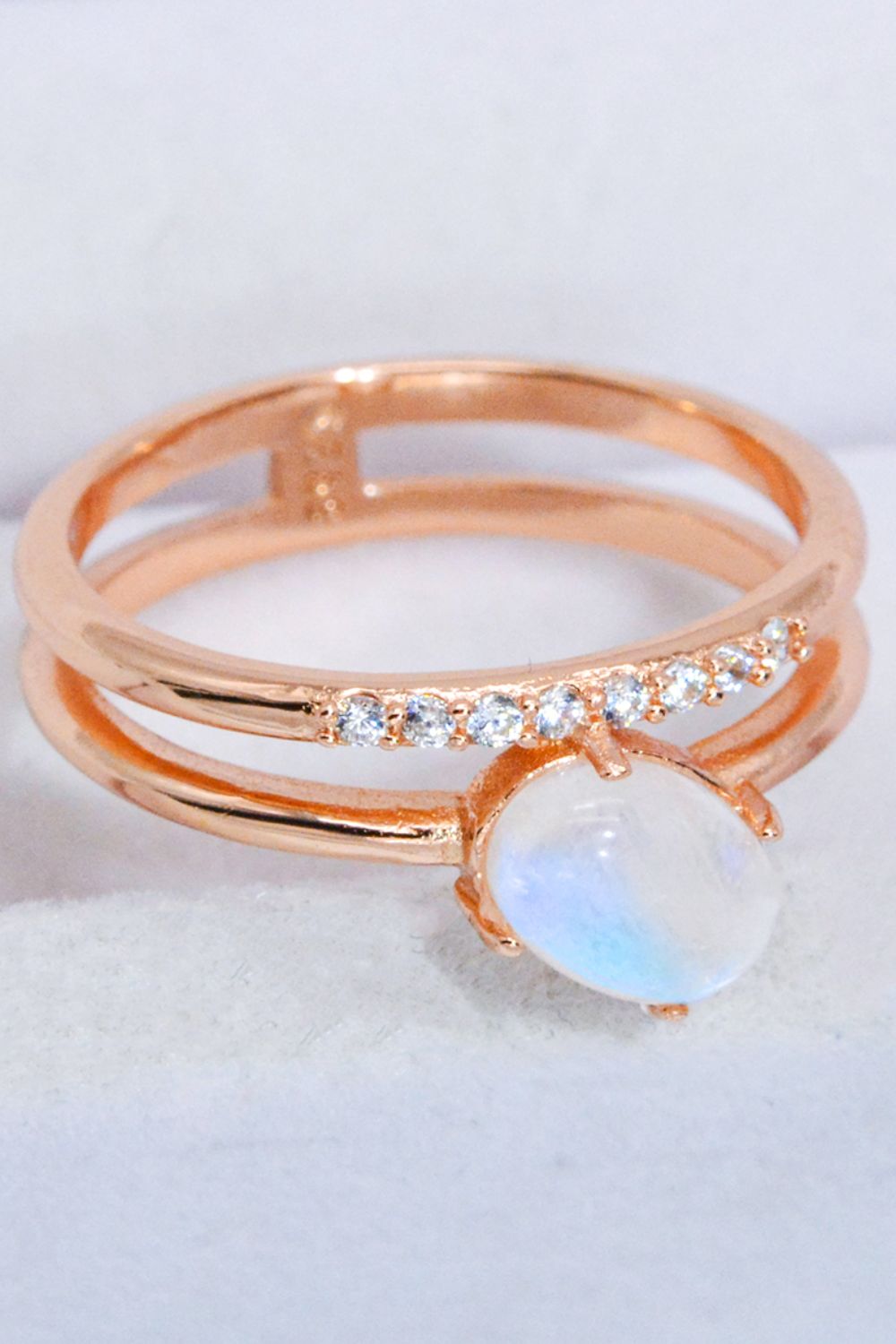 Honeybee Mumford's Natural Moonstone and Double-Layered Ring