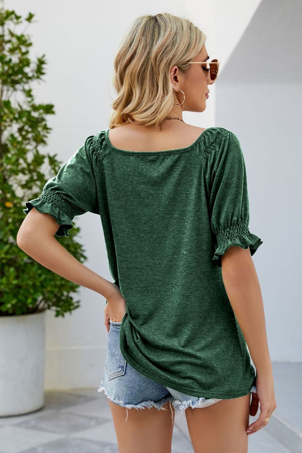 Honeybee Mumford's Short Flounce Sleeve Top