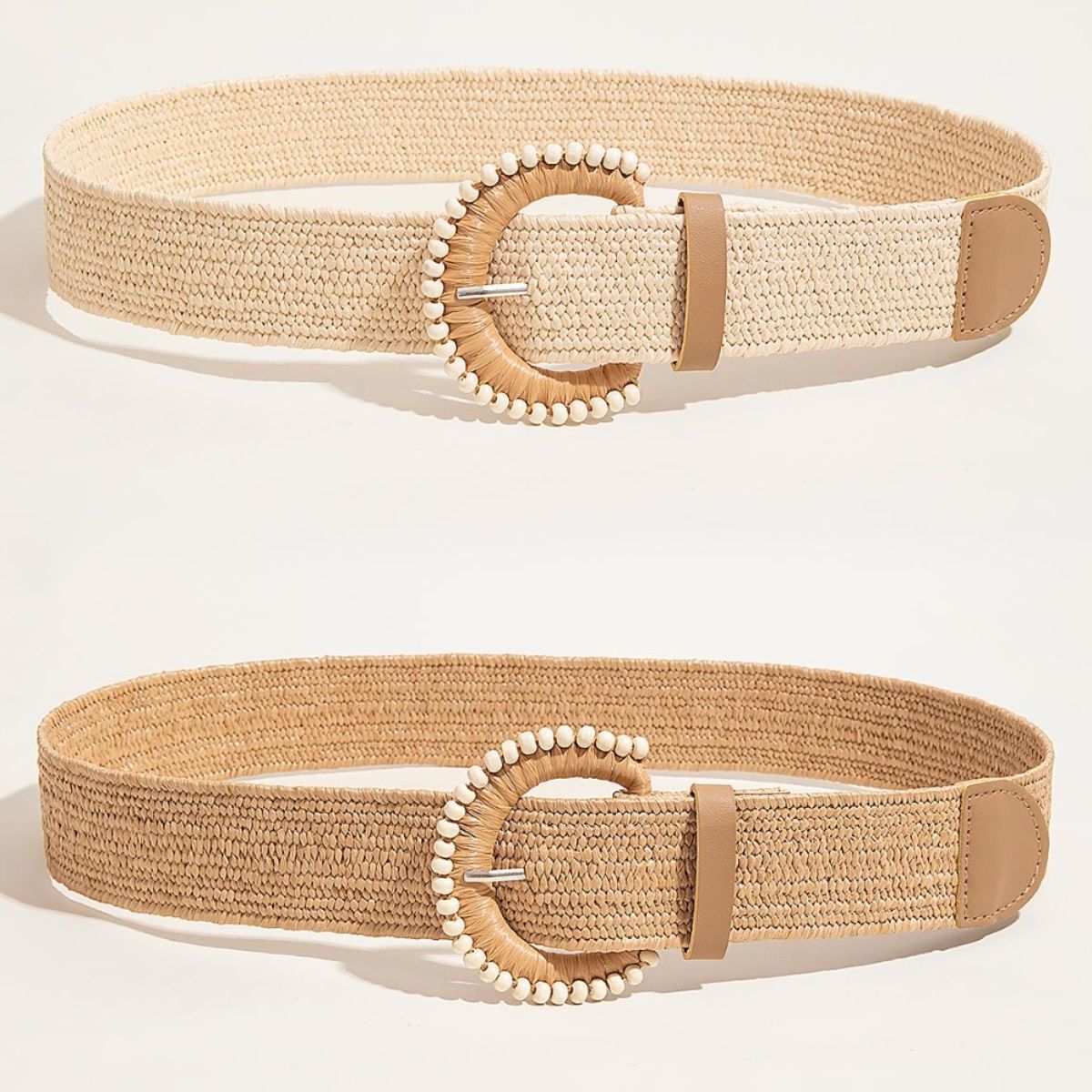 Honeybee Mumford's brown Bead Buckle Woven Belt