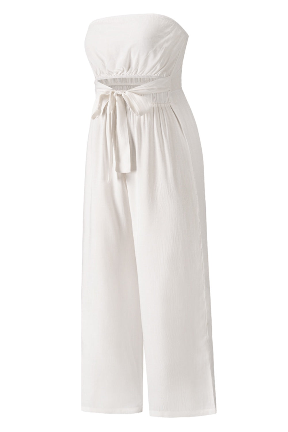 Honeybee Mumford's Tied Cutout Tube Wide Leg Jumpsuit