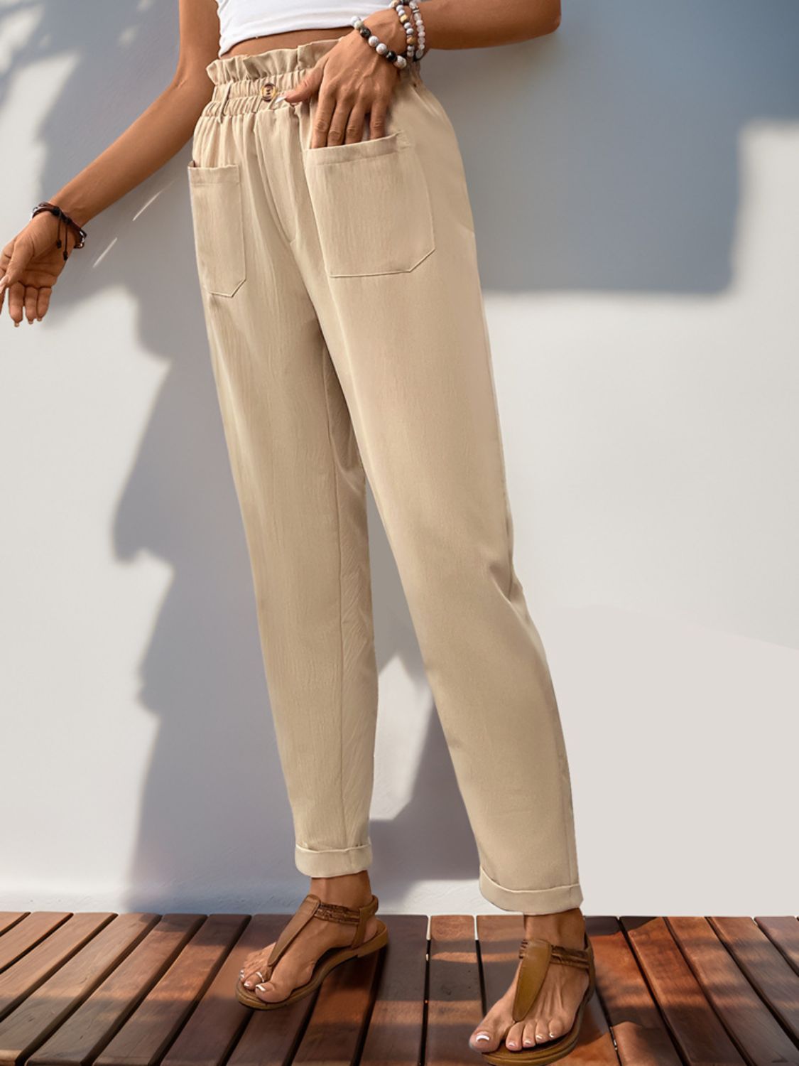 Honeybee Mumford's Frill High Waist Pants with Pockets