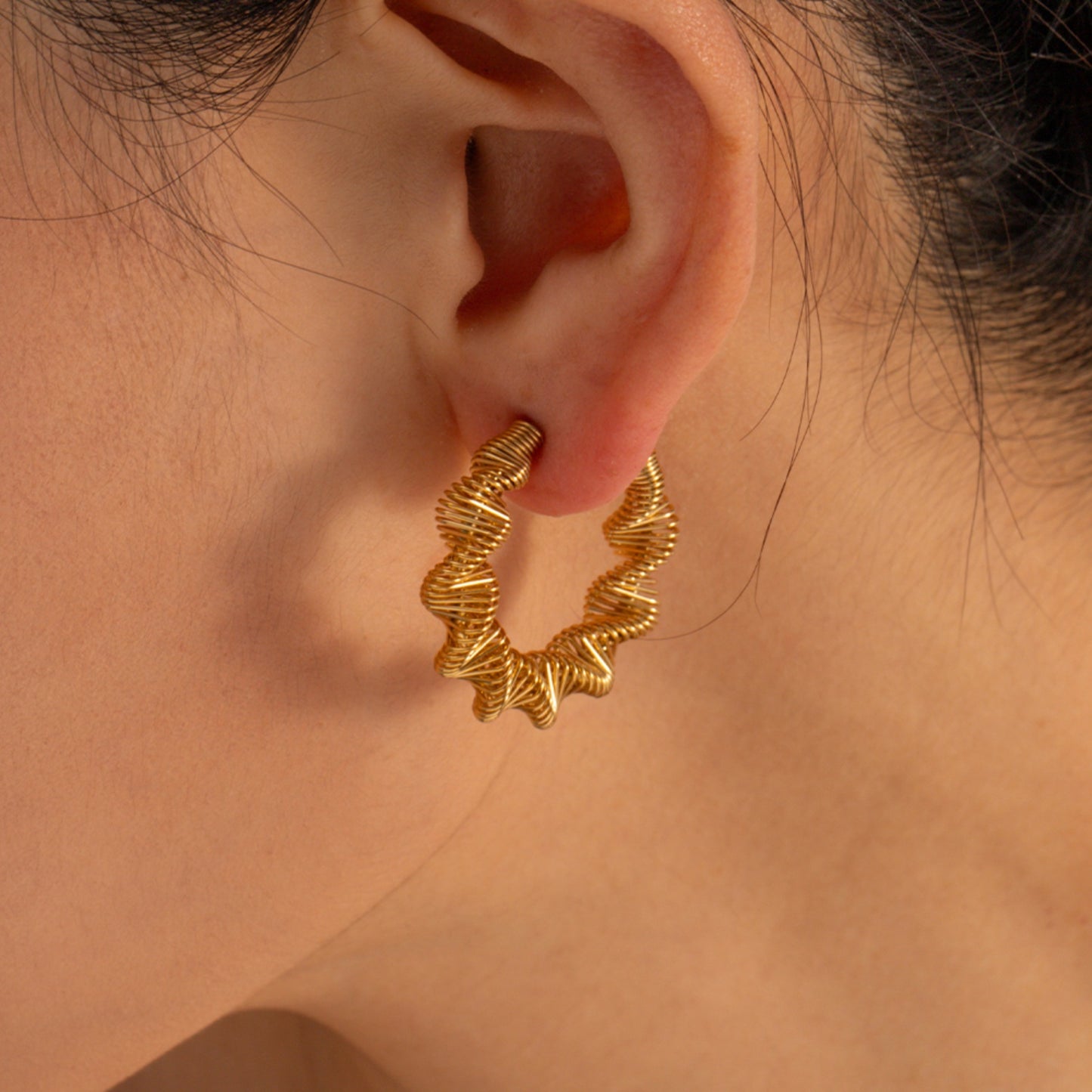 honeybee Mumford's Gold-Plated C-Hoop Earrings