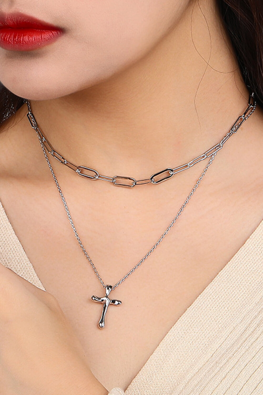 Honeybee Mumford's Cross Pendant Sterling Silver Necklace