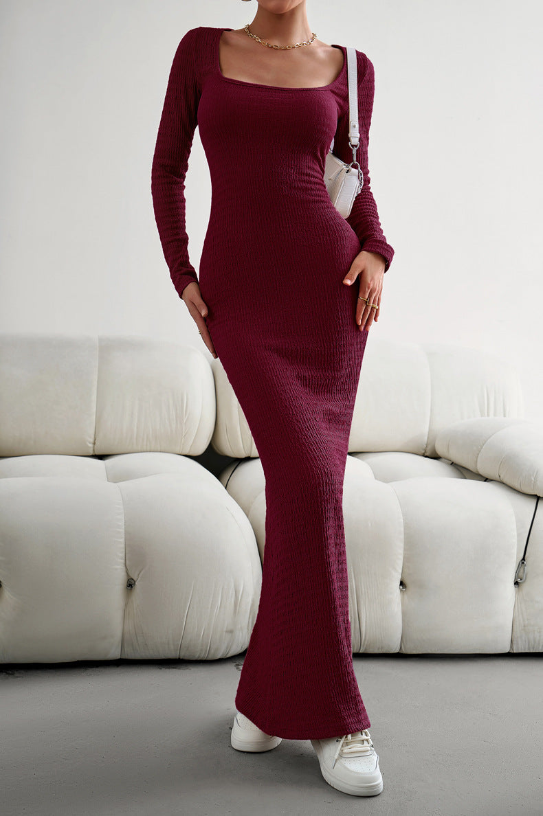 Honeybee Mumford's Long Sleeve Square Neck Maxi Bodycon Dress