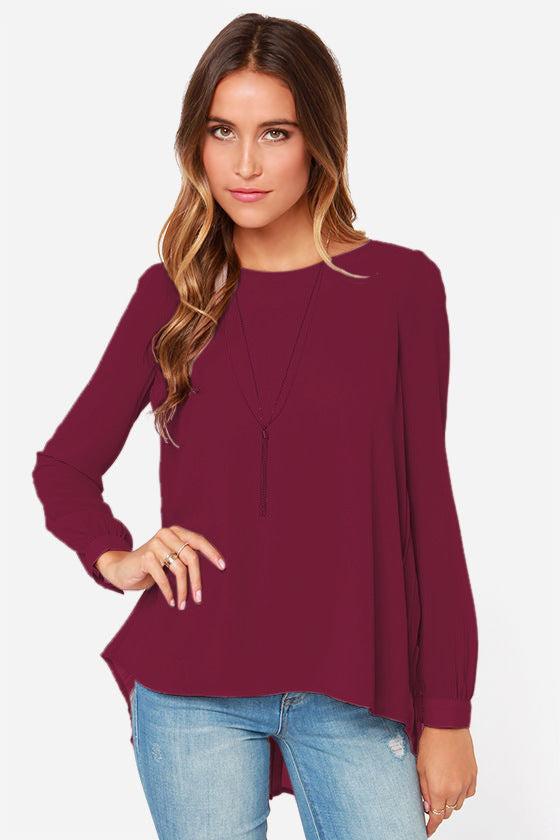 Honeybee Mumford's Full Size Round Neck Back Pleated Blouse