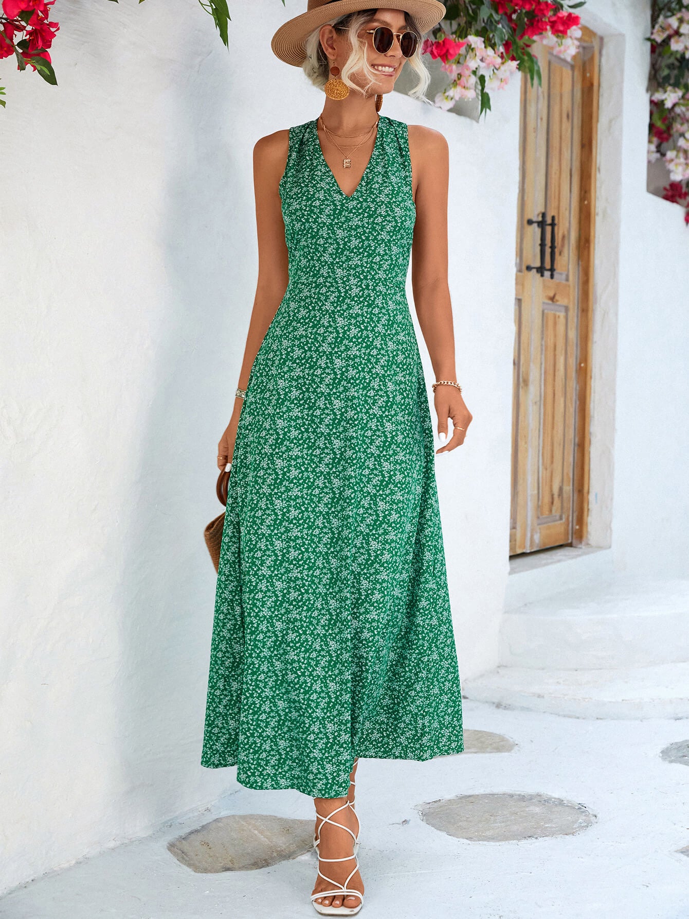 Honeybee Mumford's Open Back Sleeveless Maxi Dress