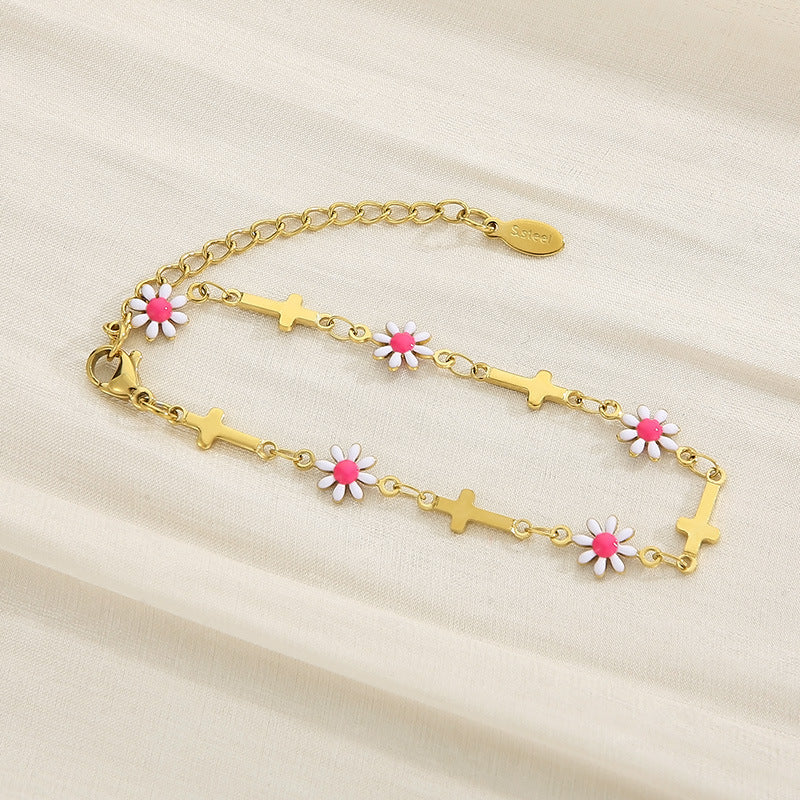 Honeybee Mumford's Flower & Cross Bracelet