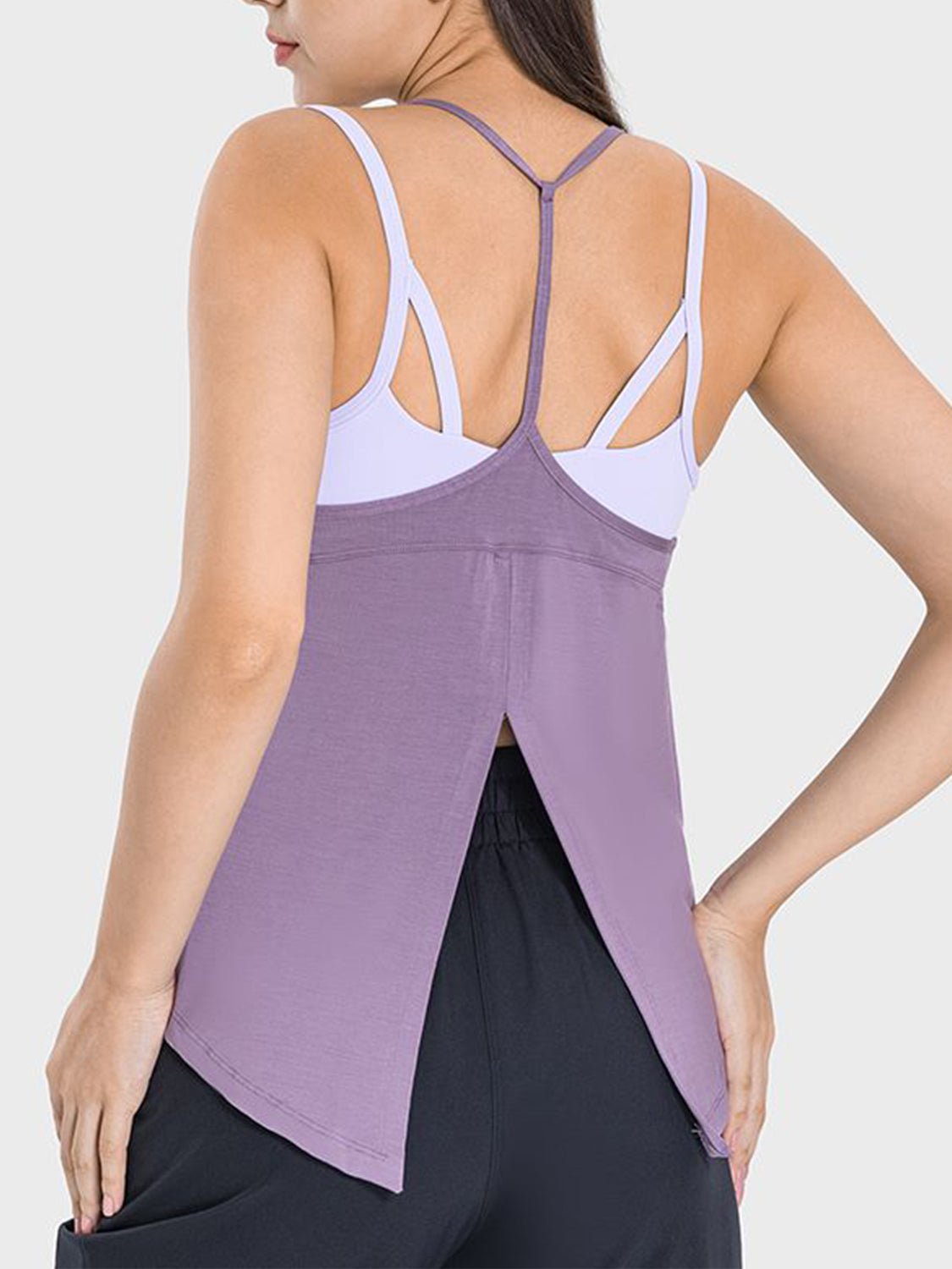 Honeybee Mumford's Slit Spaghetti Strap Scoop Neck Active Cami