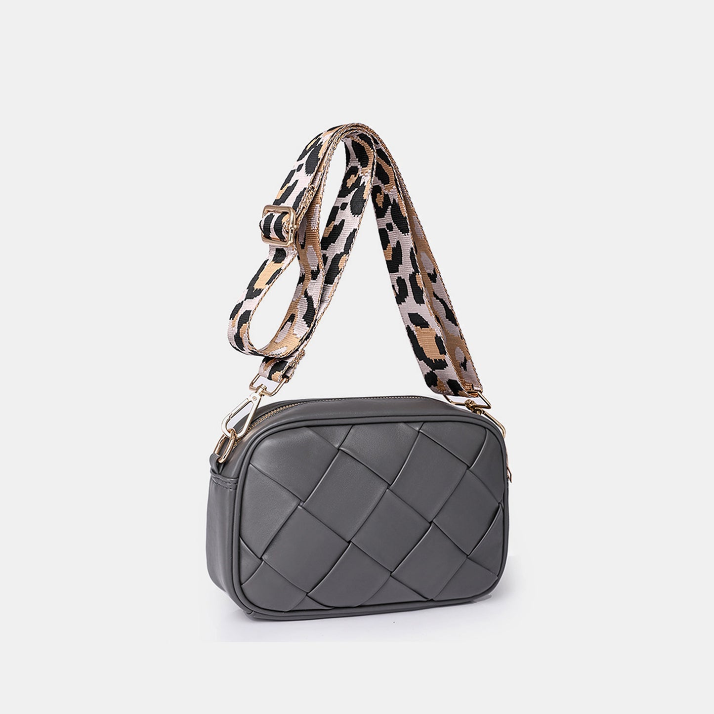 Honeybee Mumford's Leather Woven Crossbody Bag