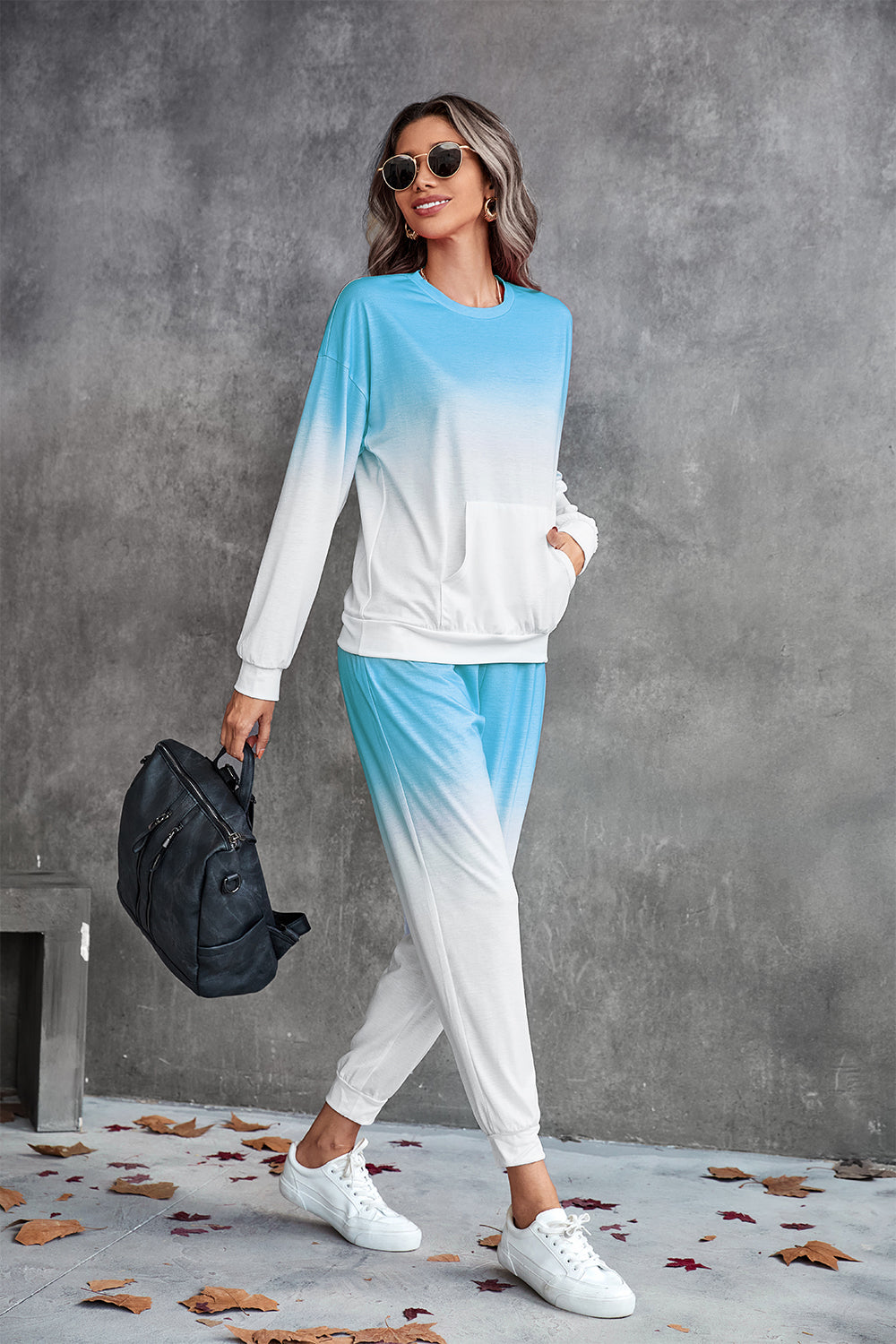 Honeybee Mumford's Gradient Round Neck Sweatshirt and Joggers Set