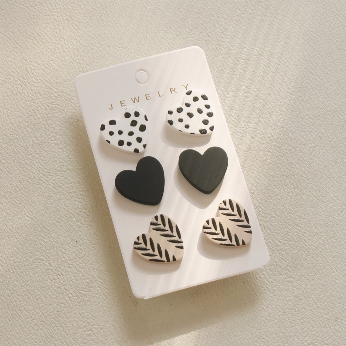 honeybee Mumford's 3 Piece Acrylic Heart Stud Earrings