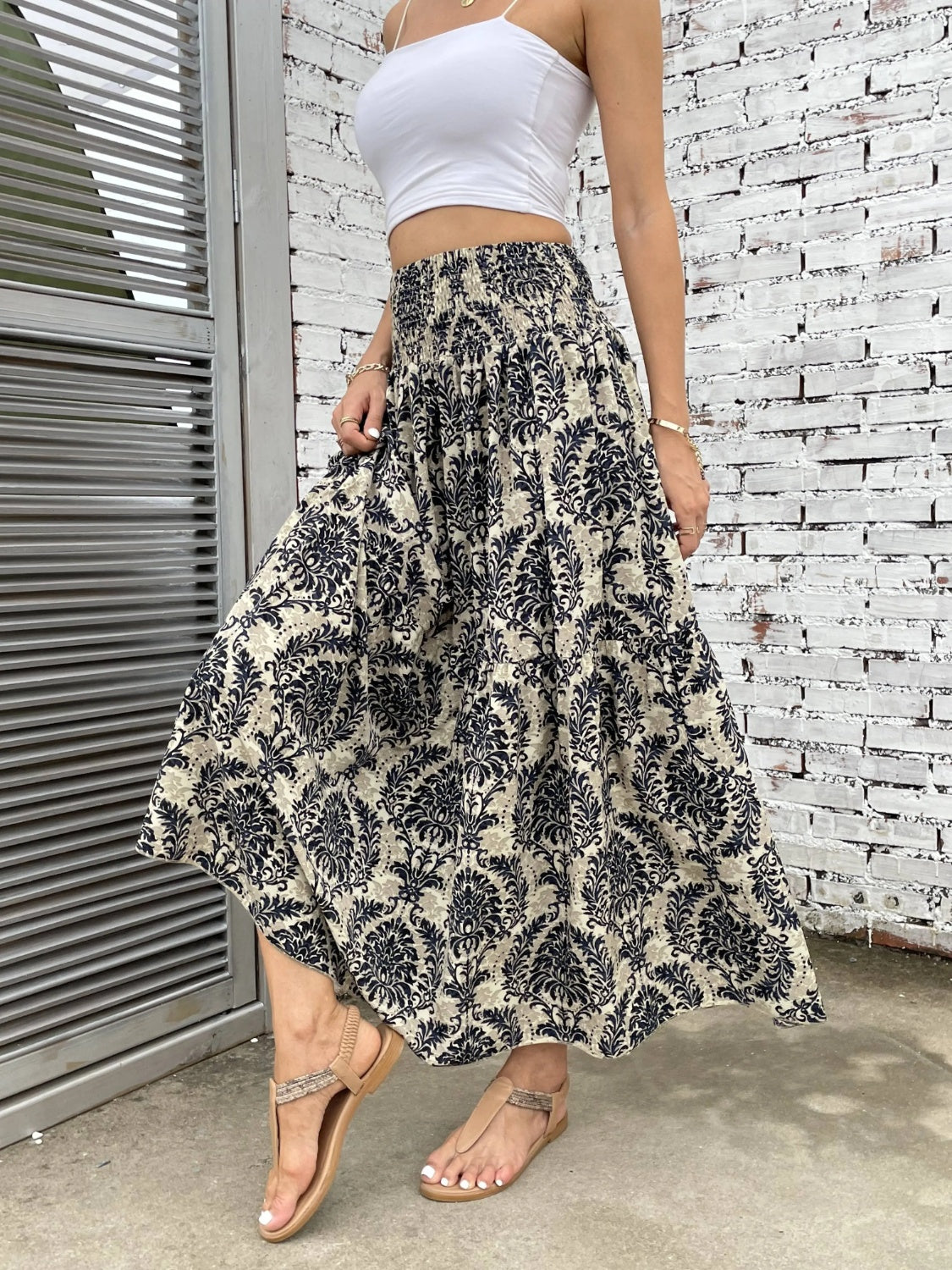 Honeybee Mumford's Printed Elastic Waist Maxi Skirt