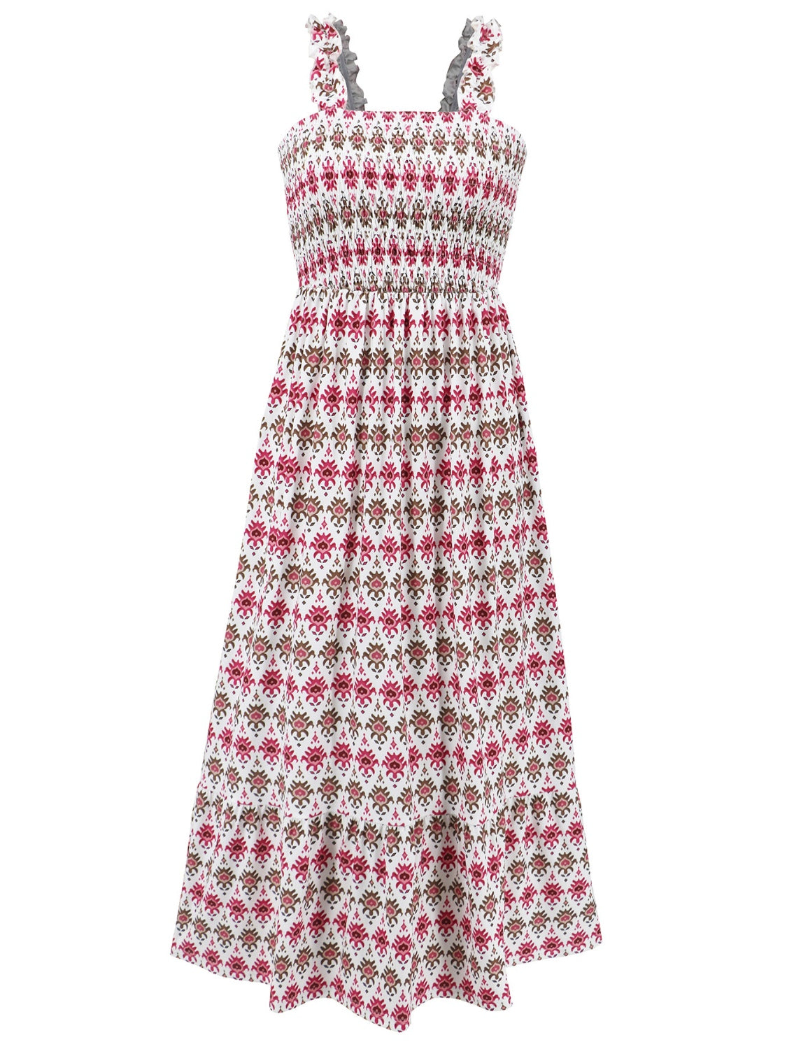 Honeybee Mumford's Smocked Printed Square Neck Sleeveless Dress