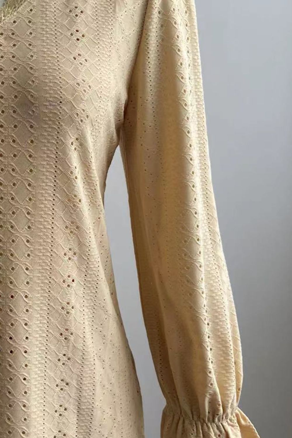 Honeybee Mumford's Eyelet V-Neck Flounce Sleeve Blouse