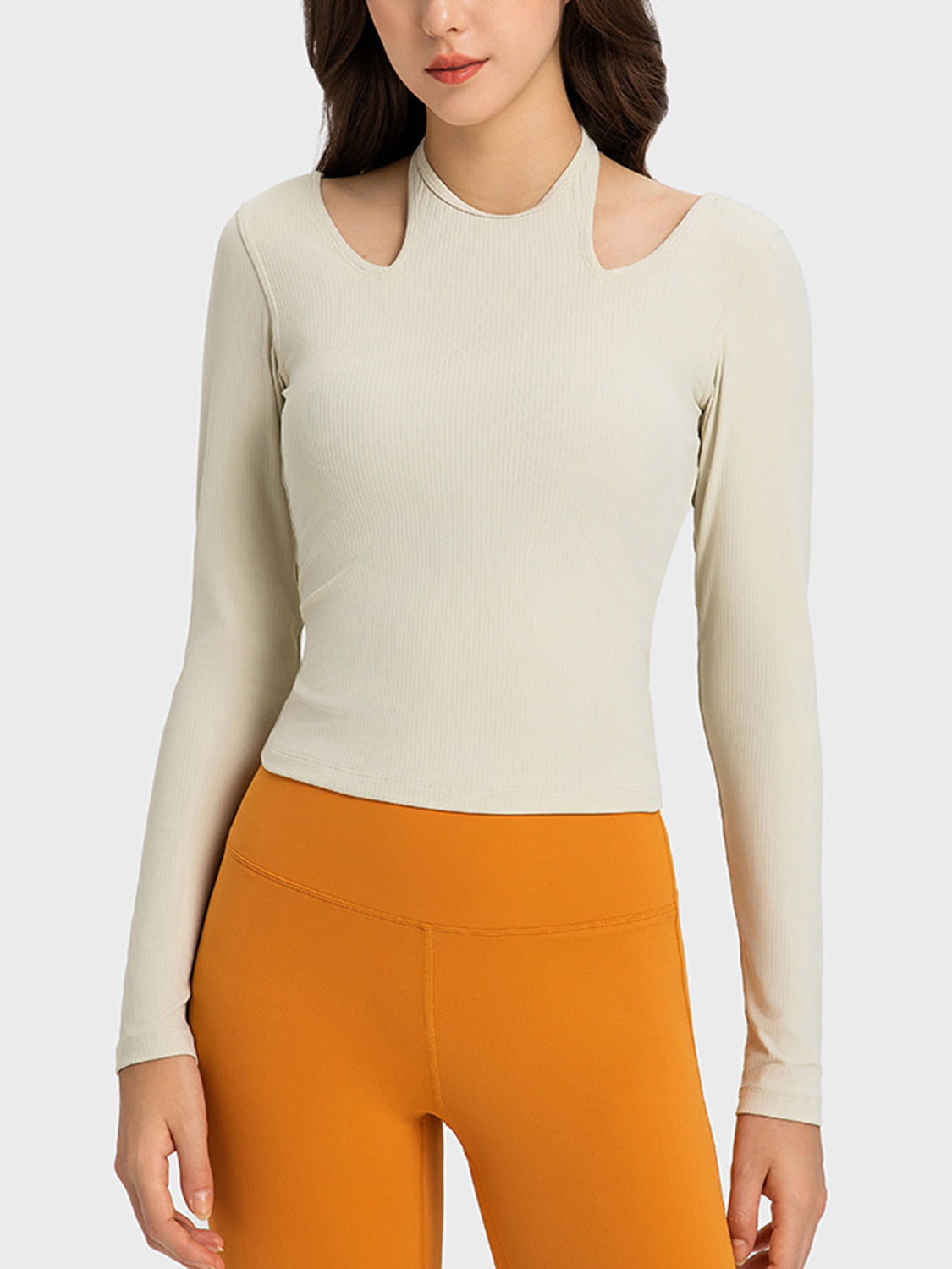 Honeybee Mumford's Halter Neck Long Sleeve Sporty Top