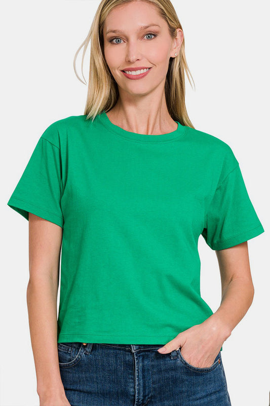 Honeybee Mumford's Round Neck Short Sleeve Cropped T-Shirt