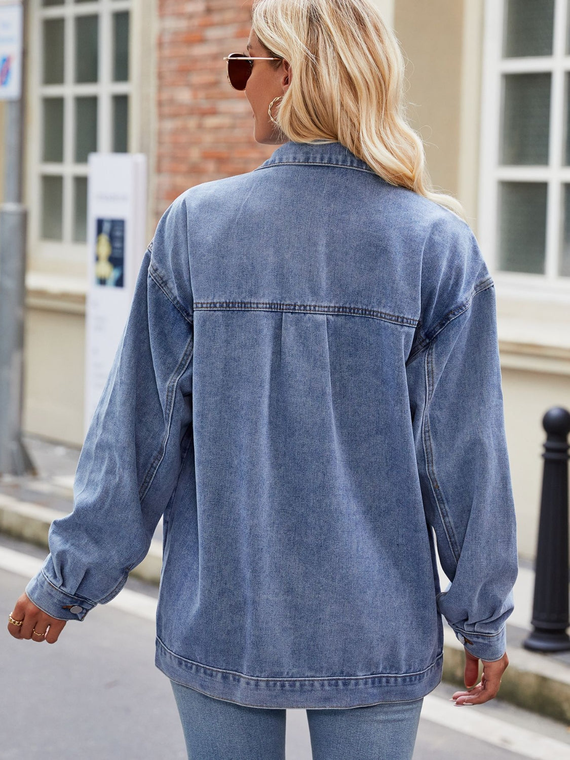 Honeybee Mumford's Button Up Denim Jacket with Pockets