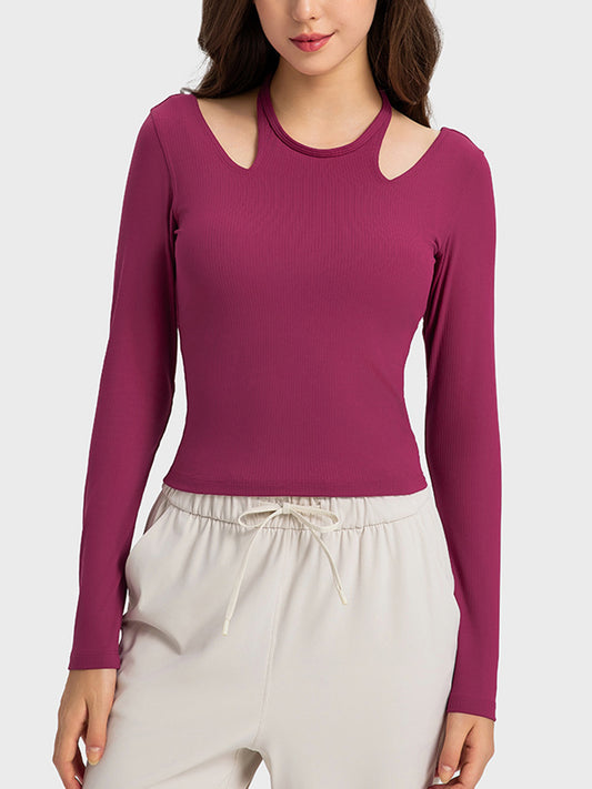 Honeybee Mumford's Halter Neck Long Sleeve Sporty Top