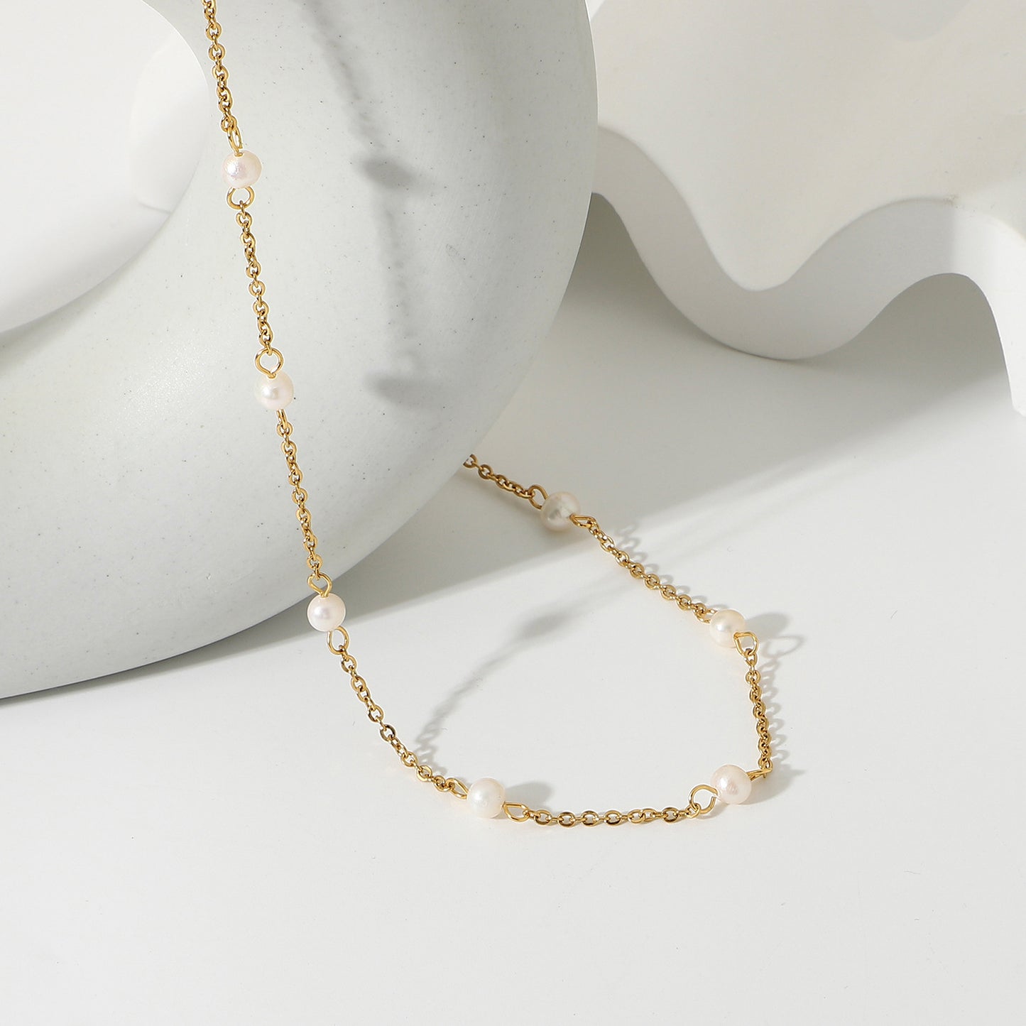 honeybee Mumford's Freshwater Pearl 18K Gold-Plated Necklace