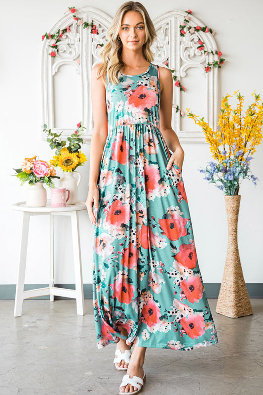 Honeybee Mumford's Floral Sleeveless Maxi Dress with Pockets