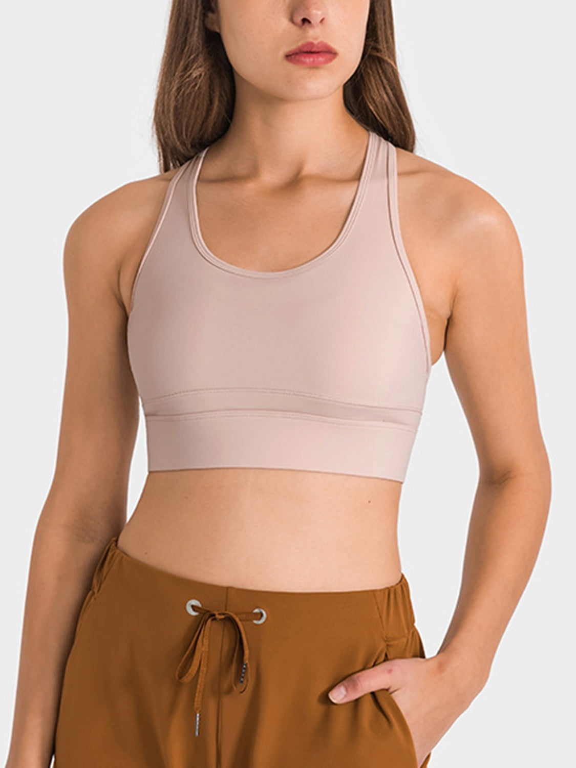 Honeybee Mumford's Double Take Round Neck Racerback Cropped Tank