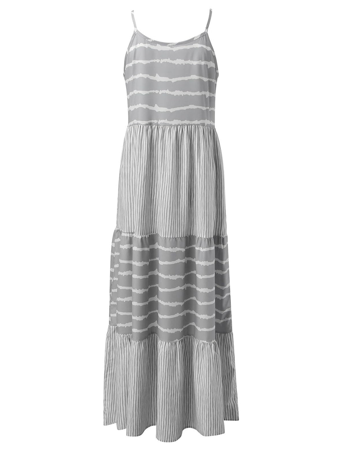 Honeybee Mumford's Tiered Striped Sleeveless Maxi Dress