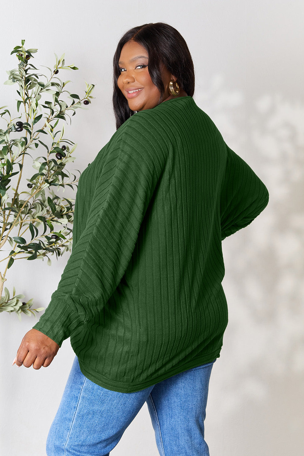 honeybee Mumford's Ribbed Cocoon Cardigan( Black, Khaki, Dark Blue and more )