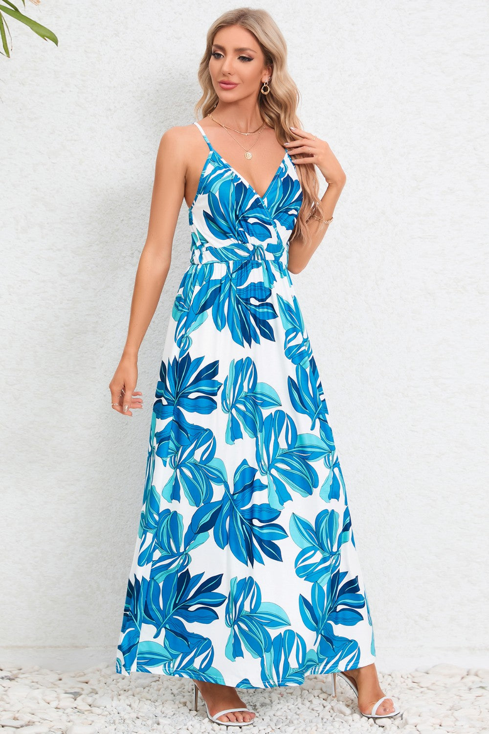 Honeybee Mumford's Printed Surplice Maxi Cami Dress