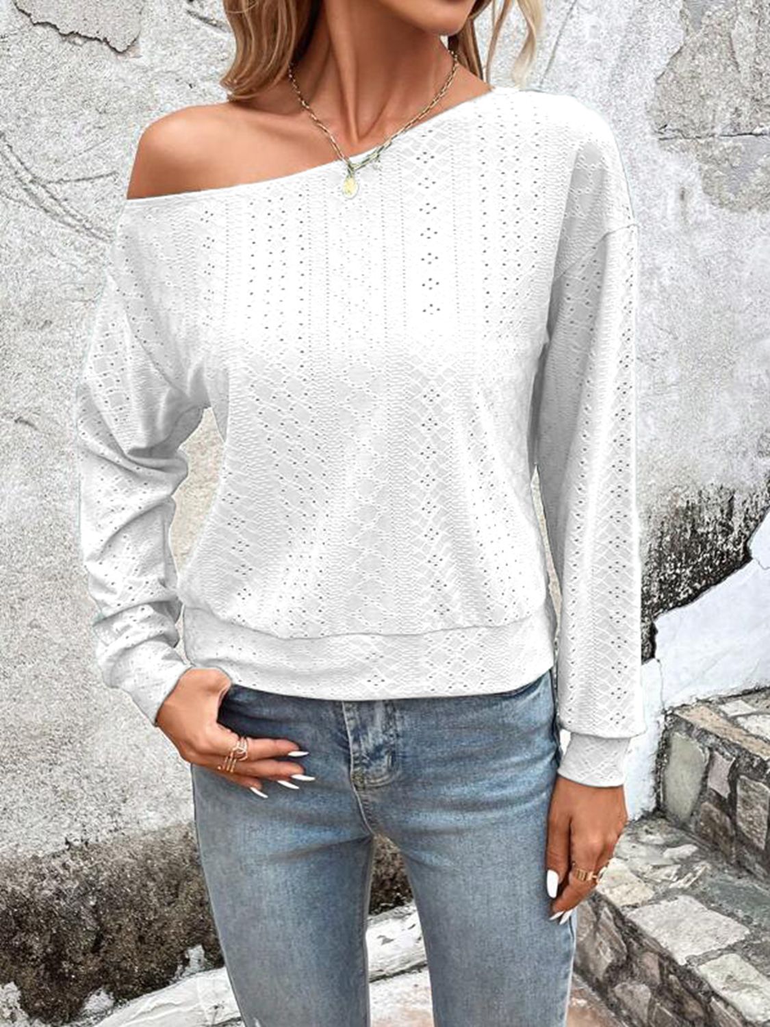 Honeybee Mumford's Eyelet Dropped Shoulder Blouse