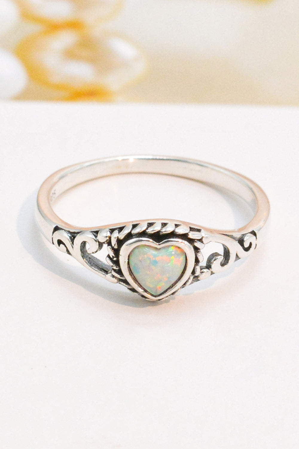 Honeybee Mumford's Honeybee Mumford Silver Heart-Shape Opal Ring