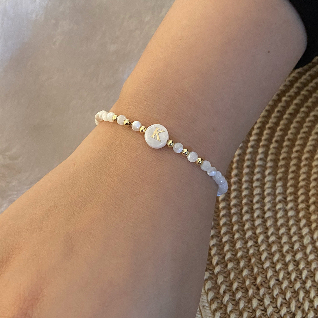 Honeybee Mumford's Shell Letter Bead Bracelet