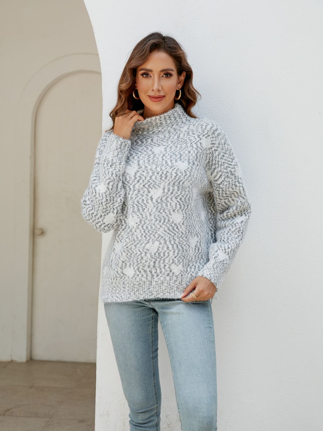 Honeybee Mumford's Heart Mock Neck Sweater