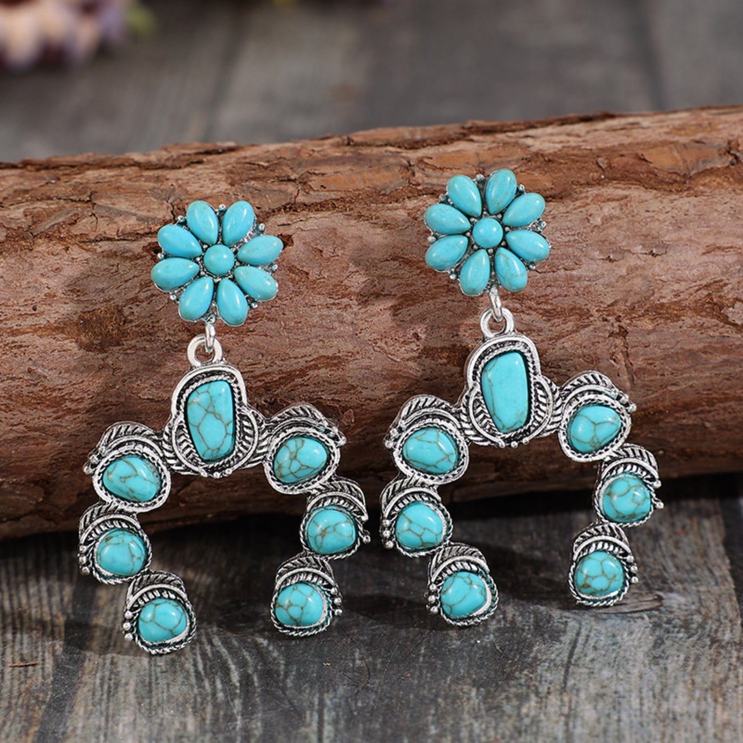 honeybee Mumford's Turquoise Alloy Dangle Earrings