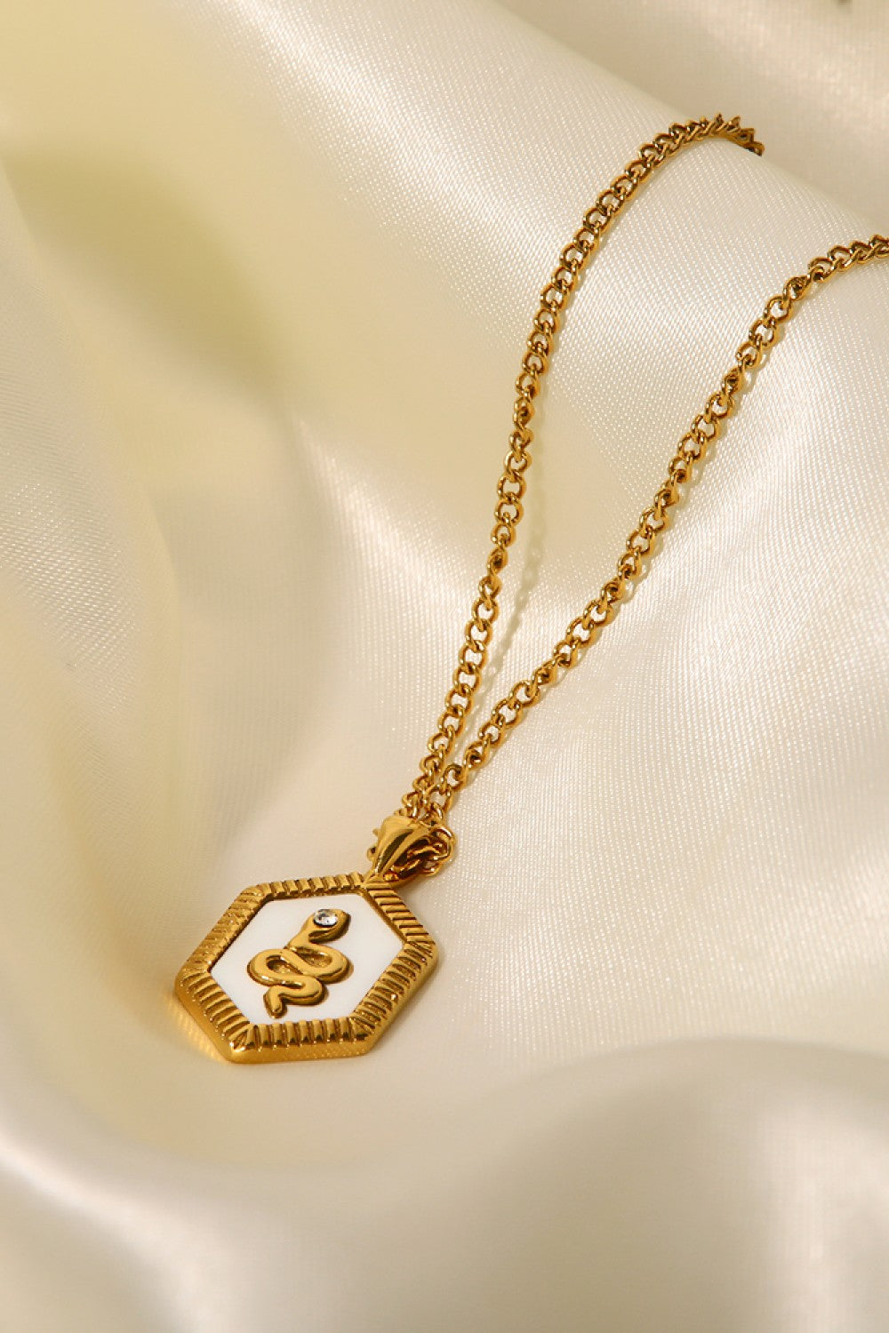 Honeybee Mumford's 18K Gold Plated Snake Geometric Pendant Necklace