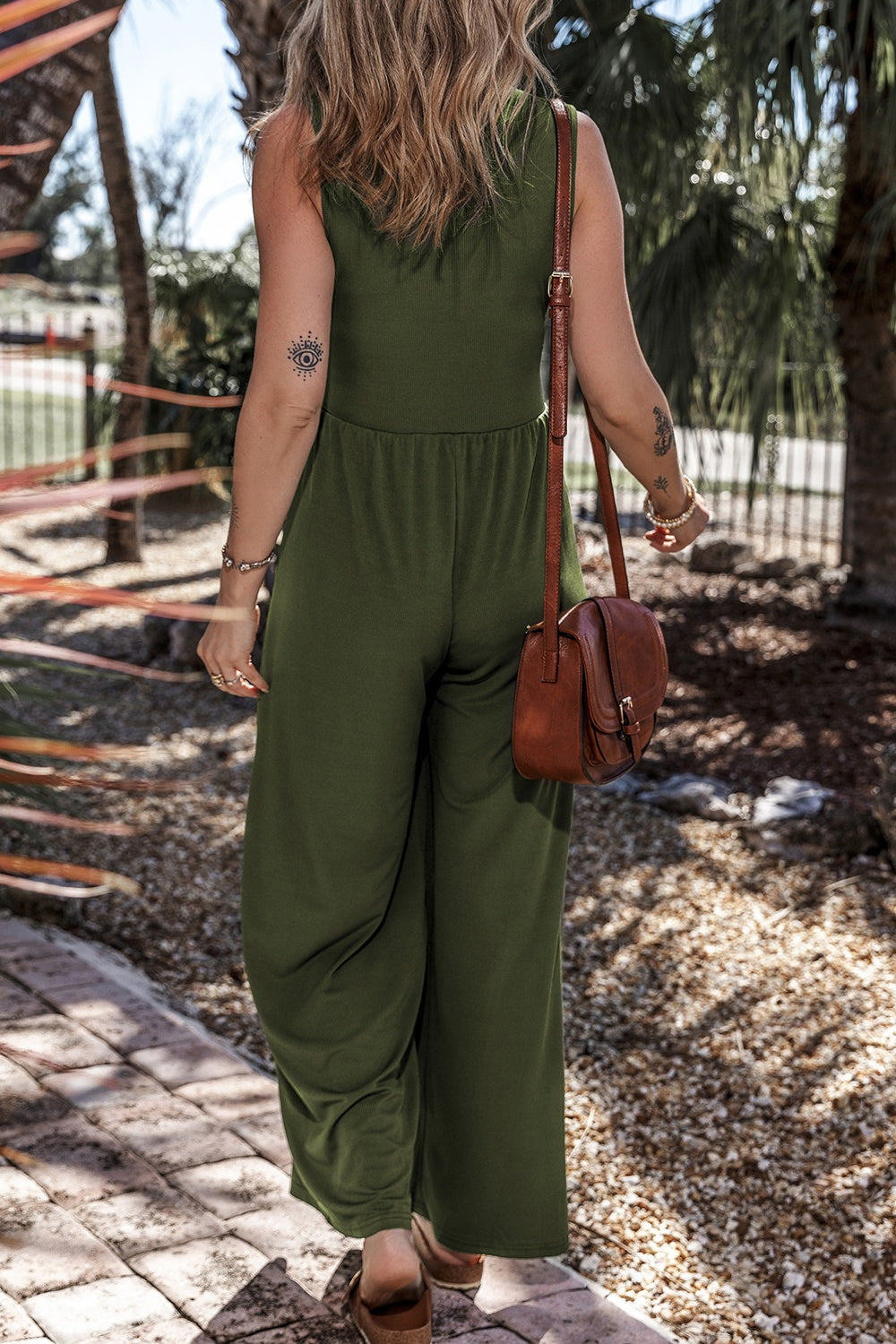 Honeybee Mumford's V-Neck Sleeveless Wide Leg Jumpsuit