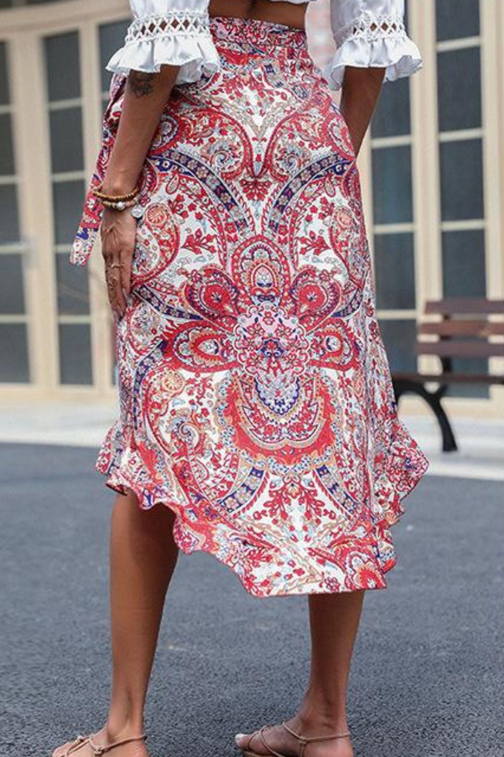 Honeybee Mumford's Printed Asymmetrical Wrap Skirt