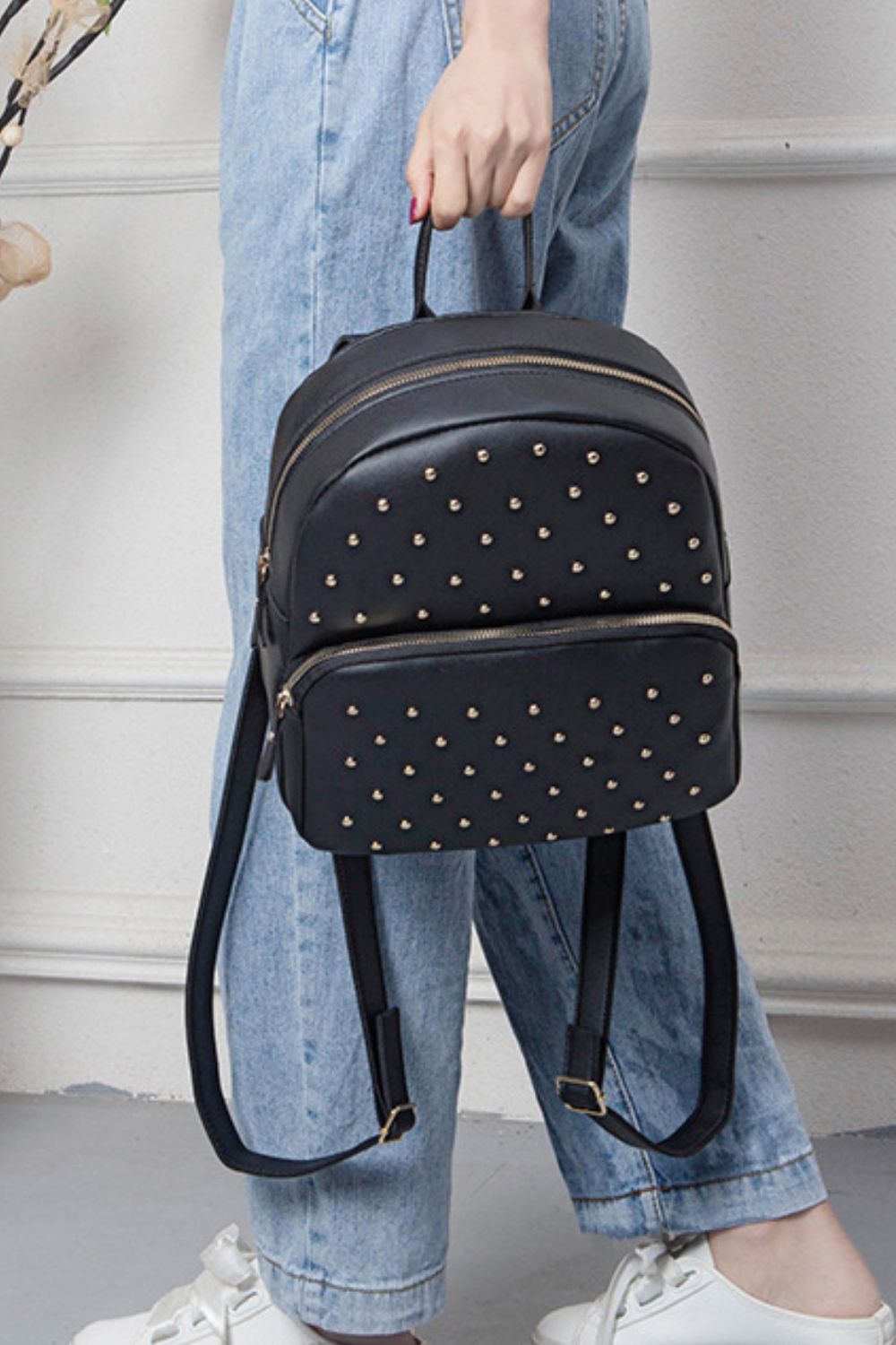 honeybee Mumford's Studded Leather Backpack