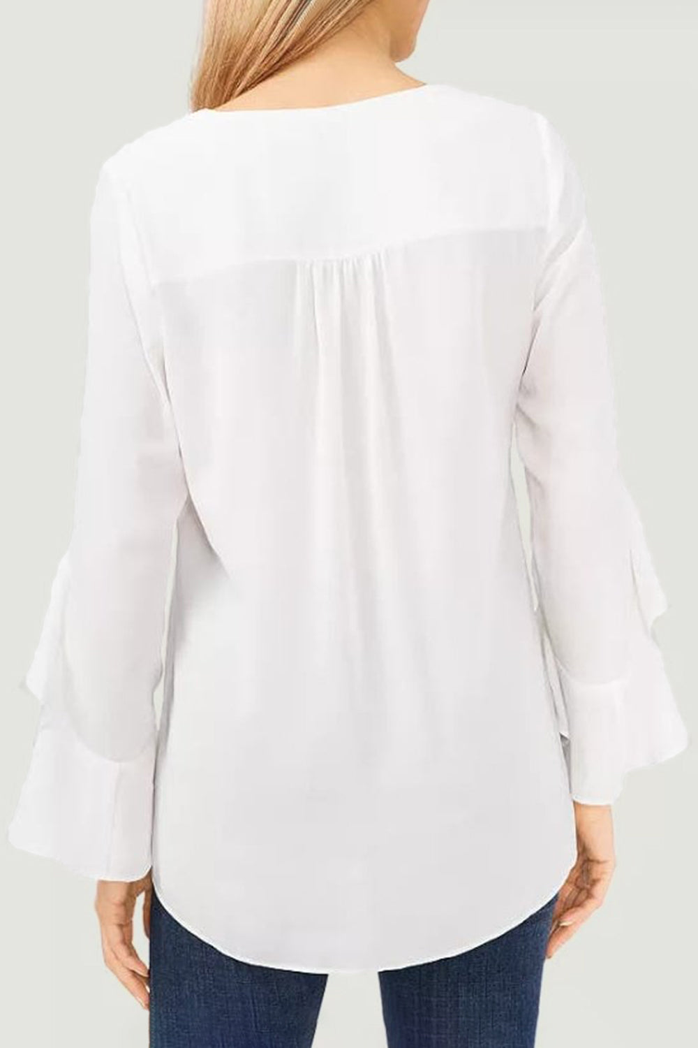 Honeybee Mumford's V-Neck Flounce Sleeve Blouse