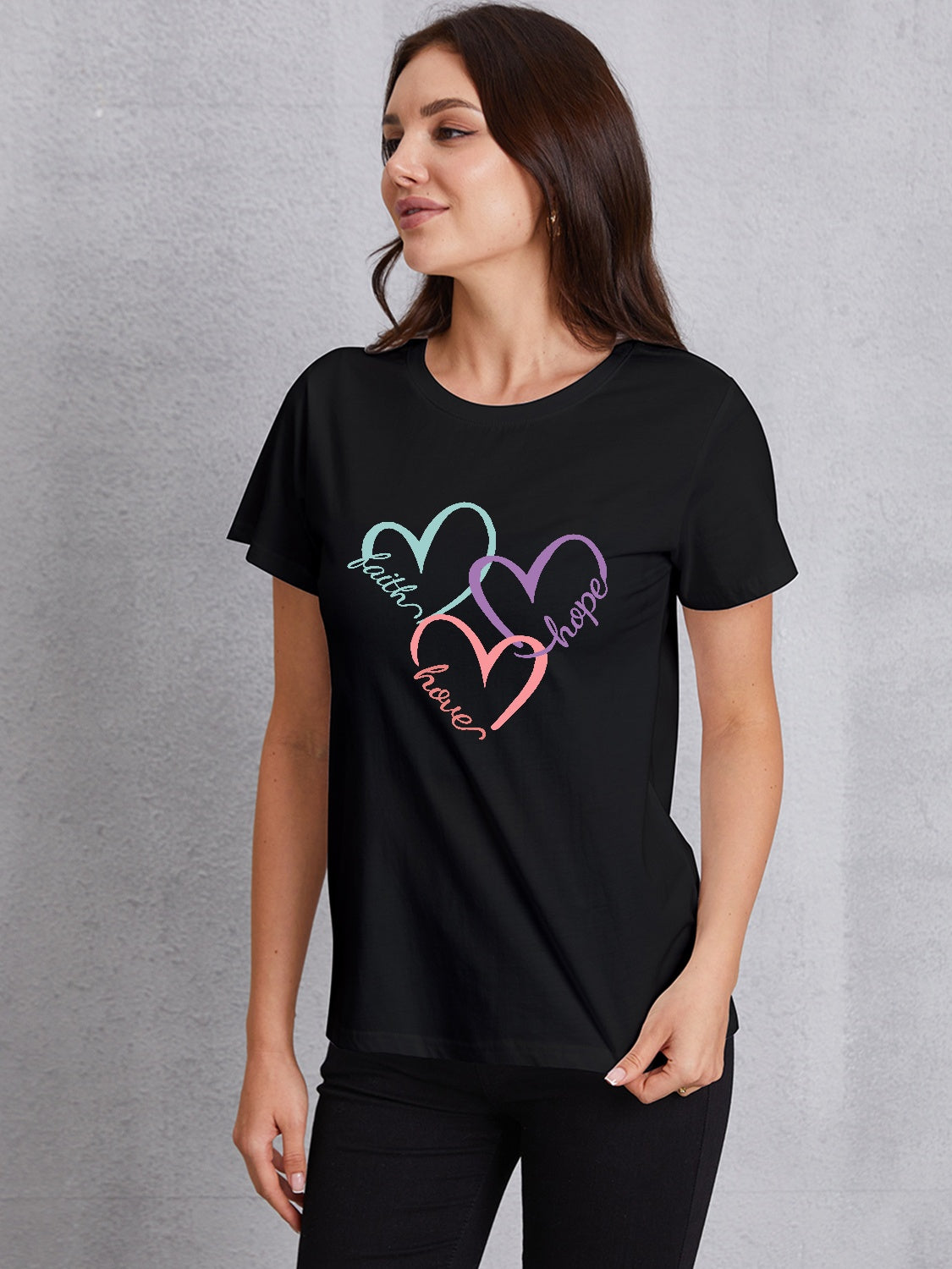 Honeybee Mumford's Heart Round Neck Short Sleeve T-Shirt