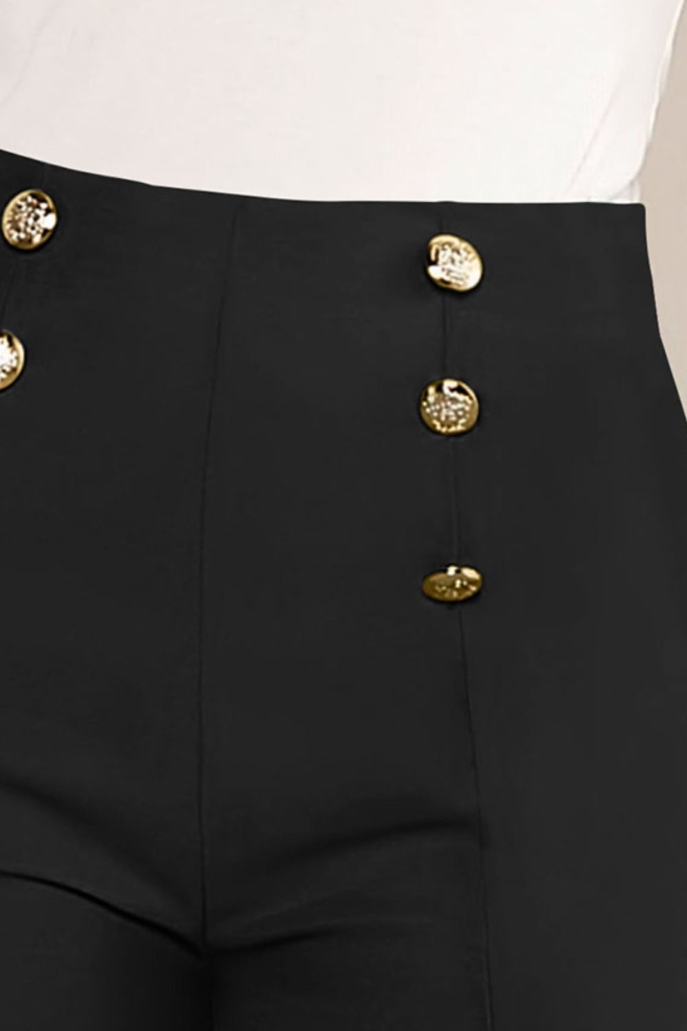 Honeybee Mumford's Decorative Button High Waist Shorts