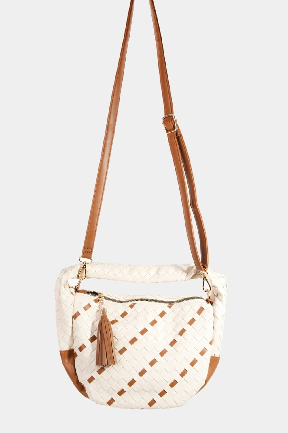 Honeybee Mumford's Tassel Detail Weave Semi Circle Bag