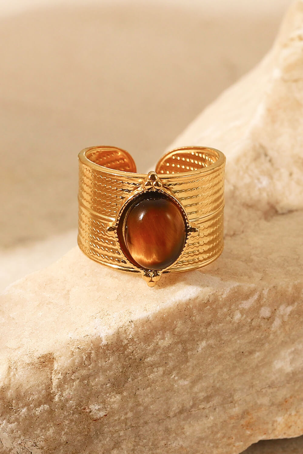 Honeybee Mumford's 18K Gold-Plated Wide Open Ring