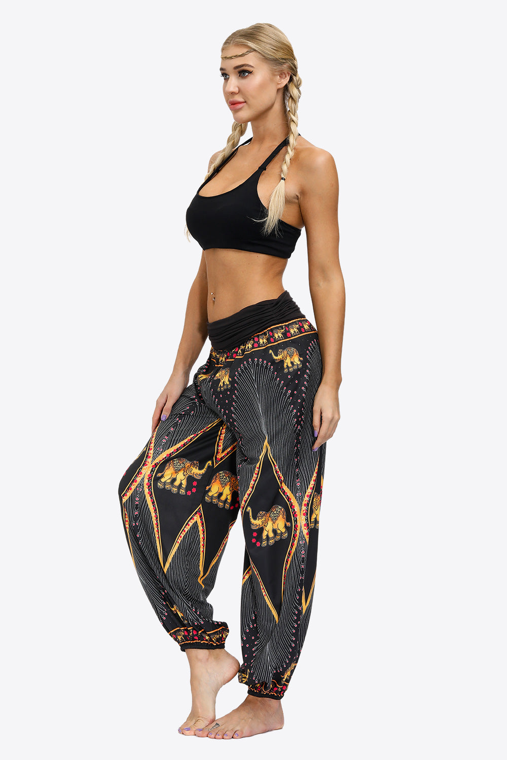 Honeybee Mumford's Exotic Style Printed Ruched Pants