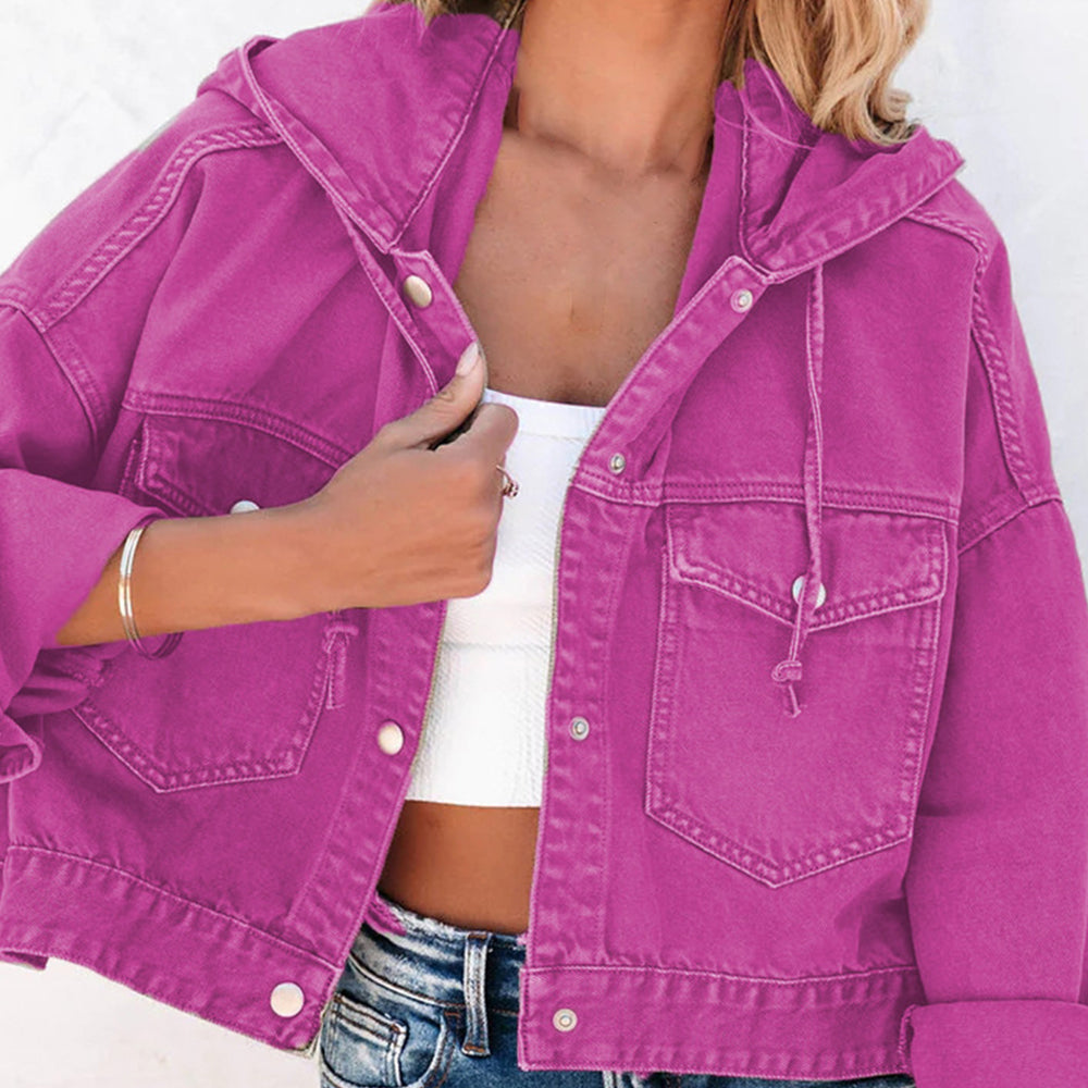 Honeybee Mumford's Hooded Dropped Shoulder Denim Jacket