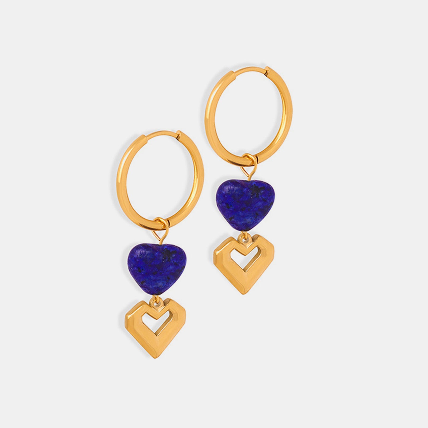 honeybee Mumford's Heart Shape Lapis Lazuli Dangle Earrings