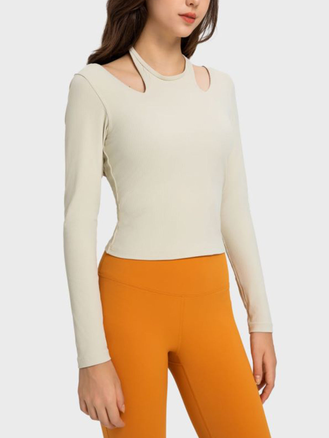 Honeybee Mumford's Halter Neck Long Sleeve Sporty Top